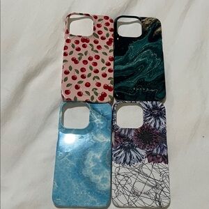 BURGA Phone Case Set - Cherry, Marble, Floral, and Ocean Designs iPhone 13 Pro